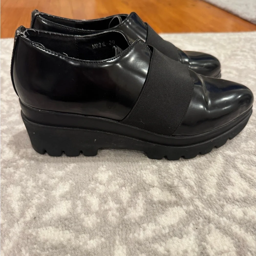 Francescomilano Vera Pelle Womens Shoes Patent Leather Size 39 Black Slip On